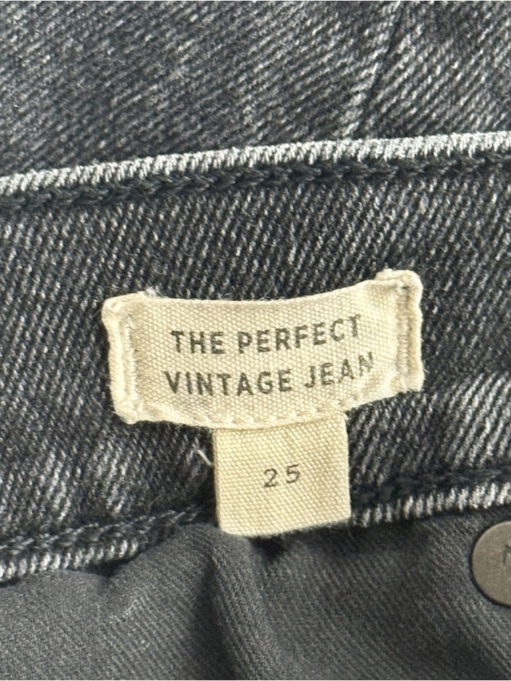 Madewell Perfect Vintage Jeans Black High Rise Straight Leg Women’s 25 - Picture 6 of 7